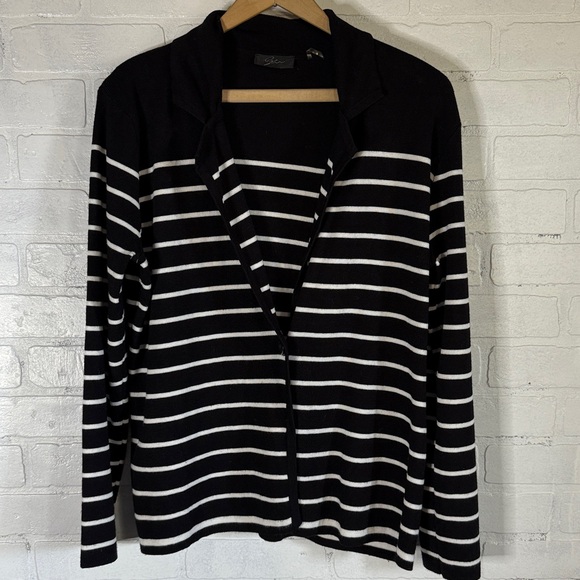 CYRUS Cozy Striped Button Knit Blazer Cardigan Striped Size XL - Picture 1 of 9